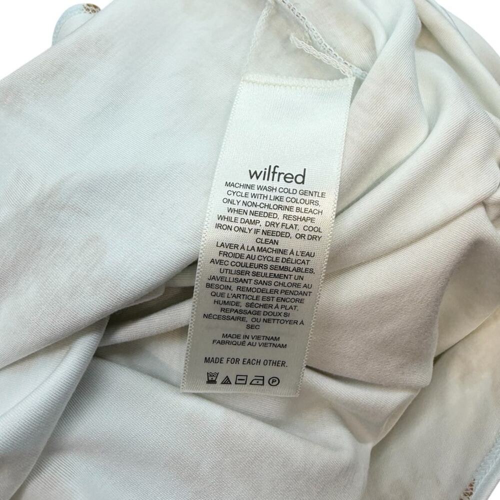 Aritzia Wilfred Saturn Mini Wrap Dress Snowmelt Blue Maplewood Floral NWT Size M - Picture 12 of 13